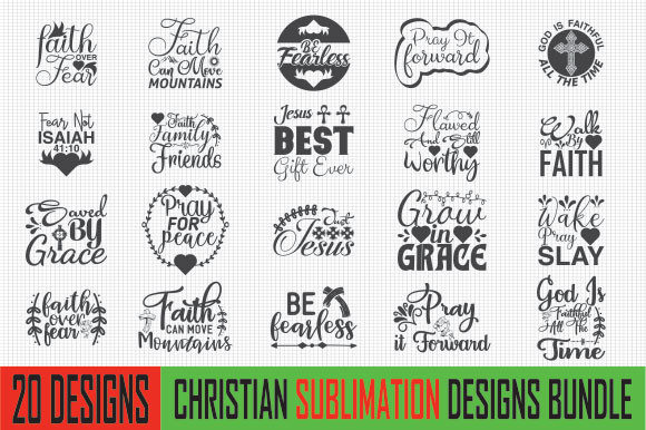Christian Sublimation Designs Bundle: Graphics for Crafts