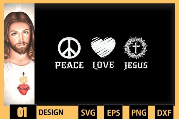 Funny Parody Peace Love Jesus: Graphics for Crafts