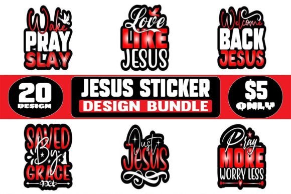 Jesus Sticker Design Bundle: Faith Branding Bundles