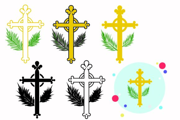 Leaf Christian Cross Vector Icon-3 Review